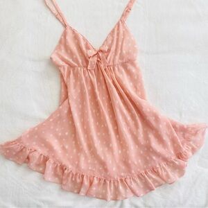 Vintage Oscar de la Renta Blush Polka Dot Dress